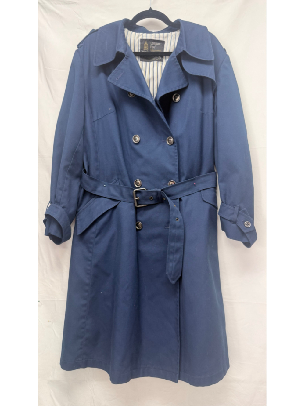 Women's Vintage London Fog Trench Coat Blue 1X/2X?